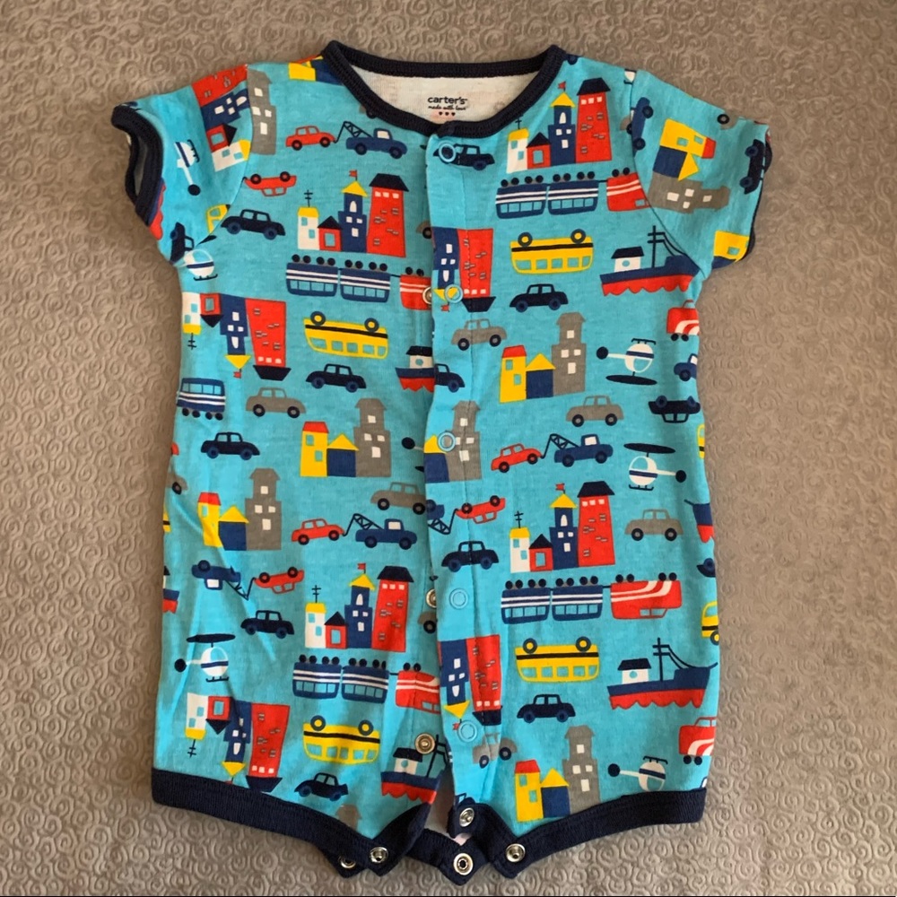 Carter’s brand baby boy romper, size 6 mo.